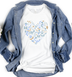 Load image into Gallery viewer, Boho Floral Heart Unisex Jersey Short Sleeve Tee