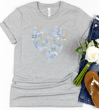 Load image into Gallery viewer, Boho Floral Heart Unisex Jersey Short Sleeve Tee