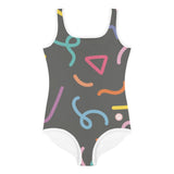 Load image into Gallery viewer, Colorful Lines Kids Little Girls Swimsuit FABVOKAB