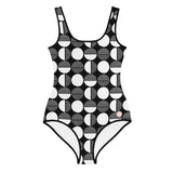 Load image into Gallery viewer, Black and White Kids Big Girls Swimsuit FABVOKAB