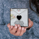 Load image into Gallery viewer, Better Place Heart Photo Memorial Necklace