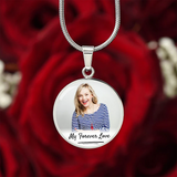 Load image into Gallery viewer, Circle Custom Text and Photo Memorial Necklace