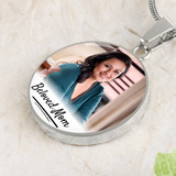 Load image into Gallery viewer, Circle Custom Text and Photo Memorial Necklace