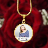 Load image into Gallery viewer, Circle Custom Text and Photo Memorial Necklace