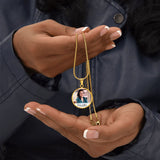 Load image into Gallery viewer, Circle Custom Text and Photo Memorial Necklace