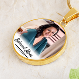 Load image into Gallery viewer, Circle Custom Text and Photo Memorial Necklace