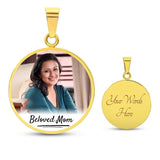 Load image into Gallery viewer, Circle Custom Text and Photo Memorial Necklace