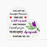 Load image into Gallery viewer, Beautiful Memories Heart Memorial Acrylic Plaque