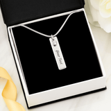 Load image into Gallery viewer, Birthstone Name Vertical Memorial Necklace