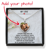 Load image into Gallery viewer, Better Place Heart Photo Memorial Necklace - Resting Angels