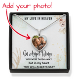 Load image into Gallery viewer, Angels Wings Heart Photo Memorial Necklace - Resting Angels