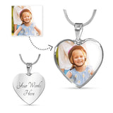 Load image into Gallery viewer, Always With You Custom Photo Heart Memorial Necklace