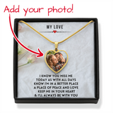 Load image into Gallery viewer, Better Place Heart Photo Memorial Necklace - Resting Angels