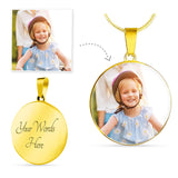 Load image into Gallery viewer, Circle Photo Engraved Memorial Necklace - Resting Angels