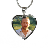 Load image into Gallery viewer, Angels Wings Heart Photo Memorial Necklace