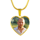 Load image into Gallery viewer, Angels Wings Heart Photo Memorial Necklace