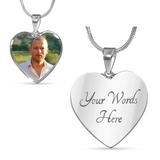 Load image into Gallery viewer, Angels Wings Heart Photo Memorial Necklace