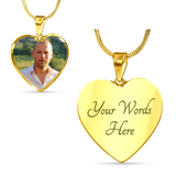 Load image into Gallery viewer, Angels Wings Heart Photo Memorial Necklace