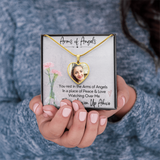 Load image into Gallery viewer, Arms of Angels Heart Photo Memorial Necklace