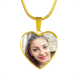 Load image into Gallery viewer, Arms of Angels Heart Photo Memorial Necklace