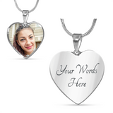 Load image into Gallery viewer, Arms of Angels Heart Photo Memorial Necklace