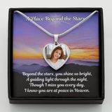 Load image into Gallery viewer, Beyond The Stars Custom Photo Heart Memorial Necklace