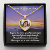 Load image into Gallery viewer, Beyond The Stars Custom Photo Heart Memorial Necklace