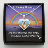 Load image into Gallery viewer, Angel Paws Pet Custom Photo Heart Memorial Necklace