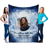 Load image into Gallery viewer, Always With You Blue Velveteen Minky Memorial Blanket